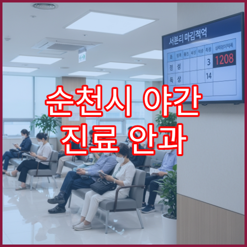 순천시 야간 진료 안과 병원 눈충혈·결막염 검사 가능한 늦은 시간 안과 안내
