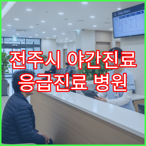 전주시 야간진료 응급진료 병원 밤 10시까지 감기·몸살·복통 진료 가능한 곳